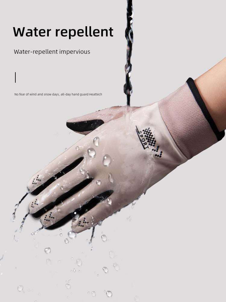Autumn and Winter New Gloves Women Riding Electric Car Touch Screen Waterproof Thick Velvet Cotton Gloves Cold-Proof Warm Anti-Freezing