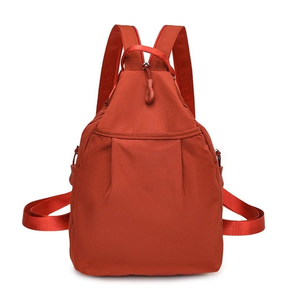Solid Color Oxford Fabric Backpack Nylon Lightweight Travel Backpack Men Women Style F
