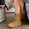 Pile up boots for women's short boots 2026 new autumn and winter retro lazy style boots Western cowboy boots large size