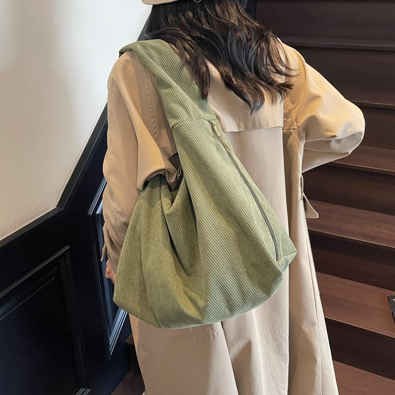 Corduroy Underarm Bag Women Commuter Shoulder Bag Tote Bag