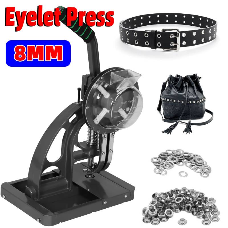 Semi Automatic 8mm Tarpaulin Eyelet Press Buckle Making Grommet Machine Punching Machine Fabric Leather Banners DIY Puncher