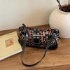 Vintage Leopard Belt Shoulder Bags for Women Versatile Y2k Cool Hot Girls Underarm Bag Thread Design Ladies Phe Handbags