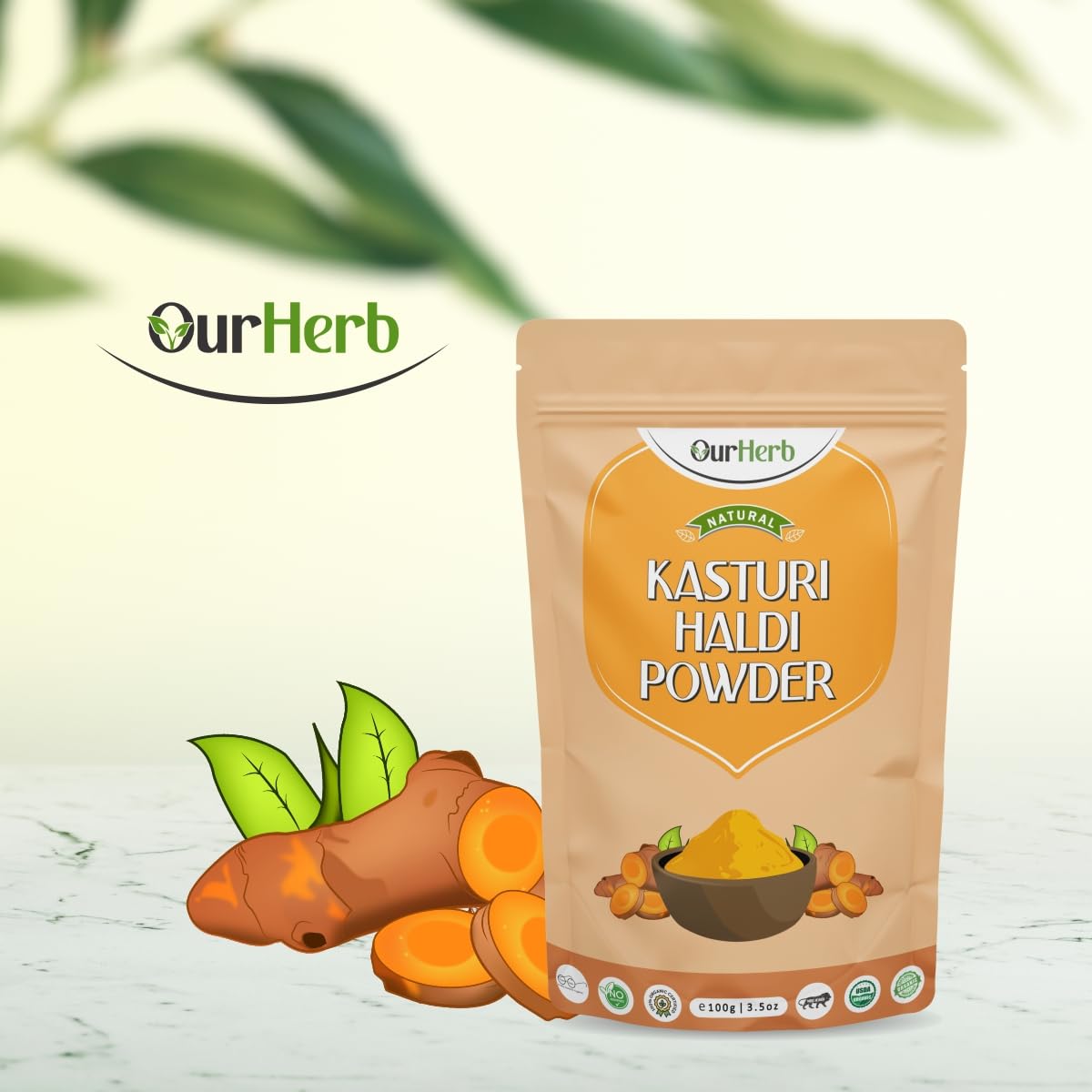 OurHerb Natural Kasturi Haldi Powder for