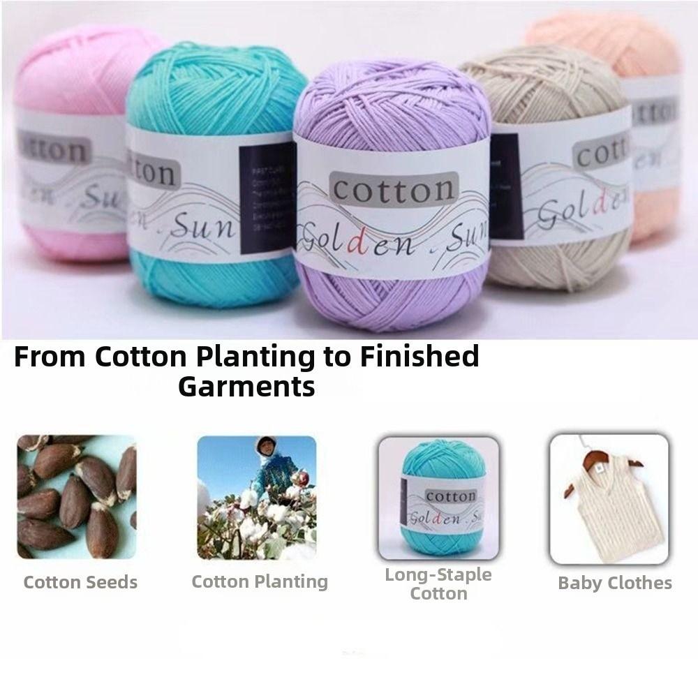 Pure Cotton Cotton Yarn Medium-Thin Crochet Yarn Hand Knitting Yarn  Making Blankets