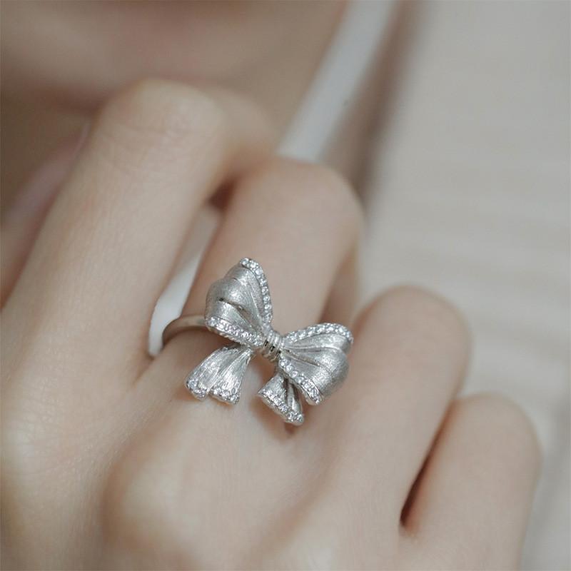 Style Ins Trendy Adjustable Bowknot Ring For Women With Chic Finish Copper