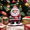 2pcs Cartoon Christmas Statue Figurine Handmade Christmas Sign Desktop Centerpieces  Cabinet