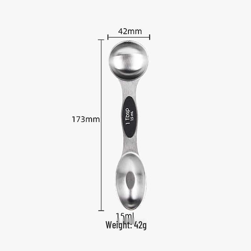 Magnetic Stainless Steel Double-Ended Measuring Spoon Set for Coffee, Baking, and Seasoning