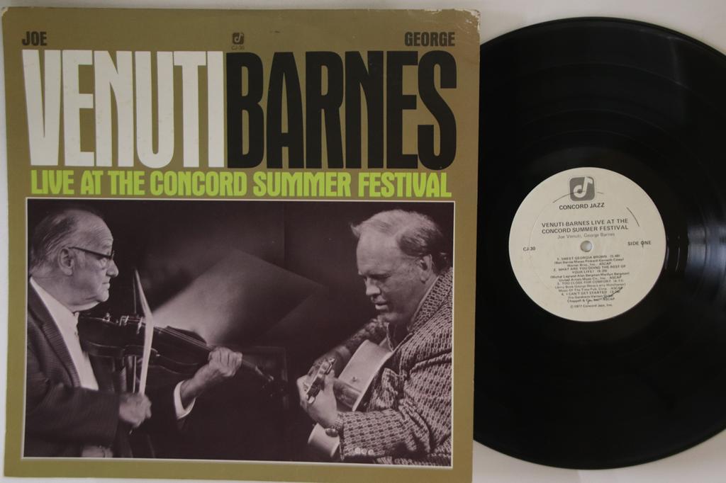 LP Record JOE VENUTI, GEORGE BARNES - Live At The Concord Summer Festival CJ30 CONCORD JAZZ 1977 US Jazz Used