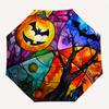 Halloween Stained Pumpkin Bat Round Rug Mat Halloween DecorUmbrella, Portable 3-Fold Compact Umbrella,Christmas Gift ES596