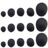 Set of 5 Black Microphone Sponges, Windproof Covers for Headsets, Intercom Microphones, and Loudspeakers, Noise-Blocking, Breathable, Washable, Reusab