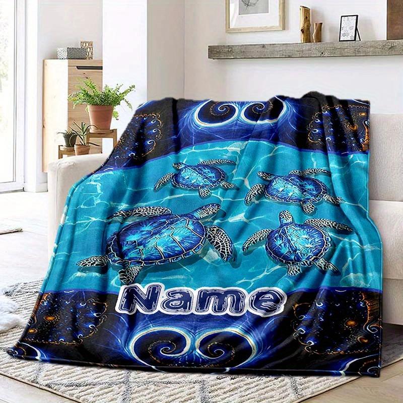 Turtle Style Customize Your Name Blanket Warm Comfortable And Soft Blankets Are Suitable For Home Lunch Break Blanket Office Sofa Sofa Gift To