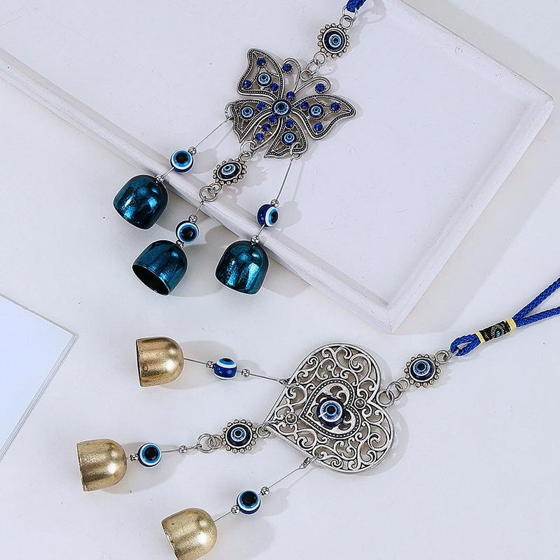 1PC blue tassel hanging decorative pendant wall mounted decorative wind chime car pendant