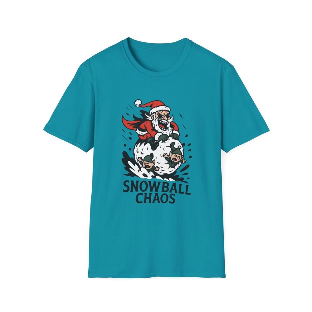 

Unisex Softstyle T-Shirt Evil Santa Snowball Elves Cartoon Gothic Christmas 2XL