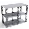 INIBUD Klasický kompatibilní základní blok se sadou 3 desek a 12 sloupků, 16x32 mm, oboustranný, sloupky, (Světle šedá)