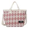 New Large-capacity Rhombus Tote Large Bag Large-capacity Canvas Bag Versatile Casual Fashion Shoulder Handbag