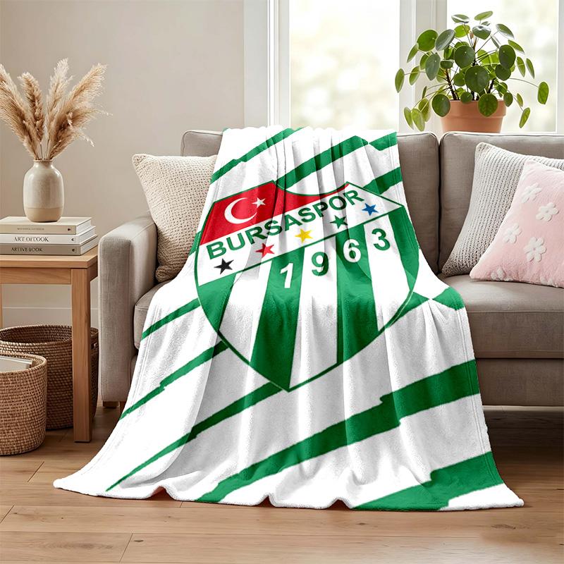 Bursaspor Blanket Flannel Blanket Soft Cozy Plush Throw for Sofa Bed Lightweight Home Decoration