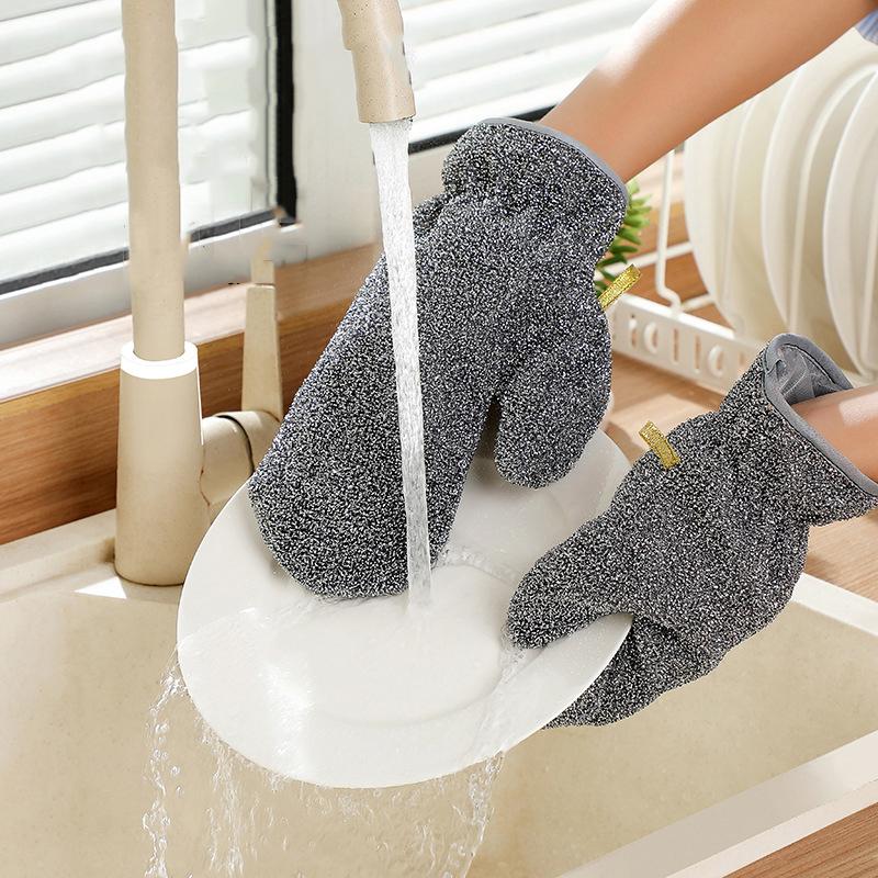 1Pcs Wire Dishwashing Gloves Multi-Functional Waterproof Dish Cleaning Glove Kitchen Thermal Insulation Anti-Scalding Mittens