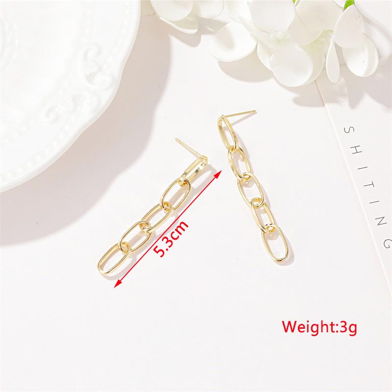 

New Hip-hop Chain Earrings Female Metal Tassel Earrings for Women Hollow Geometric Statement Dangle Earrings bijoux femme
