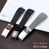 20mm 21mm 22mm Gummi-Uhrenarmband für Rolex Submariner für GMT für Daytona Silikonband Wasserdicht Gebogenes Ende Sport-Uhrenarmband