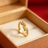 Gold Koi Fish Open Ring Adjustable Pisces Ring For Women Good Luck Jewelry