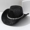 Women's Gender-neutral, European and American Style Top Hat Accessories, Flower Diamond Rhinestone Belt, Wide-brimmed Hat, Suitable for Carnival Wear
