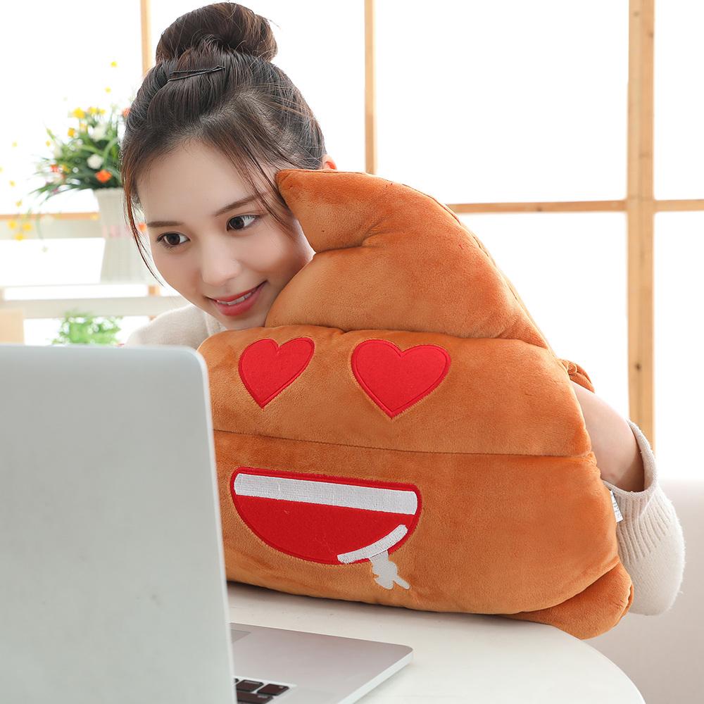 45Cm Cartoon Poop Shit Plush Pillow Stuffed Funny Brown Seat Cushion Hands Burner With Holes Sofa Chair Decor Men Gift
