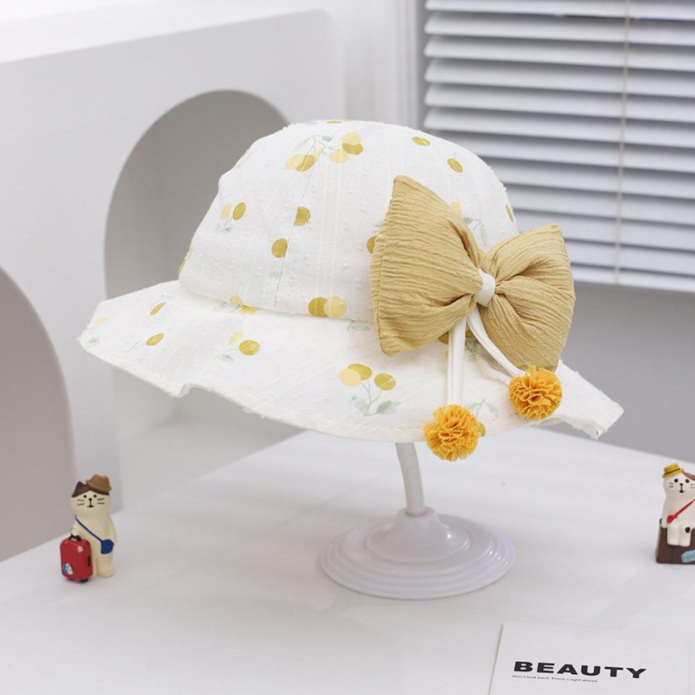 

Bowknot Baby Fishermen Hat UV Protection Kids Bucket Hat Casual Children Sun Hat Boys/girls Style3-Yellow