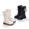 Girls boots 2025 winter new children's boots Girls older Martin boots super fire two cotton velvet high leather boots