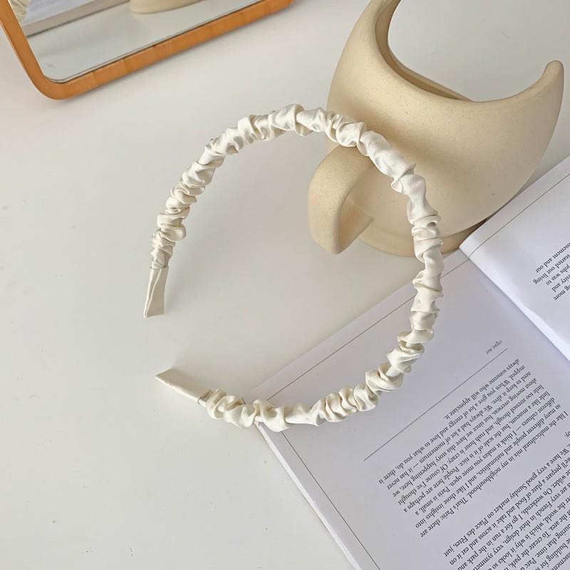 French Retro High Crown Wide-Brimmed Plush Headband for Face Washing and Outings