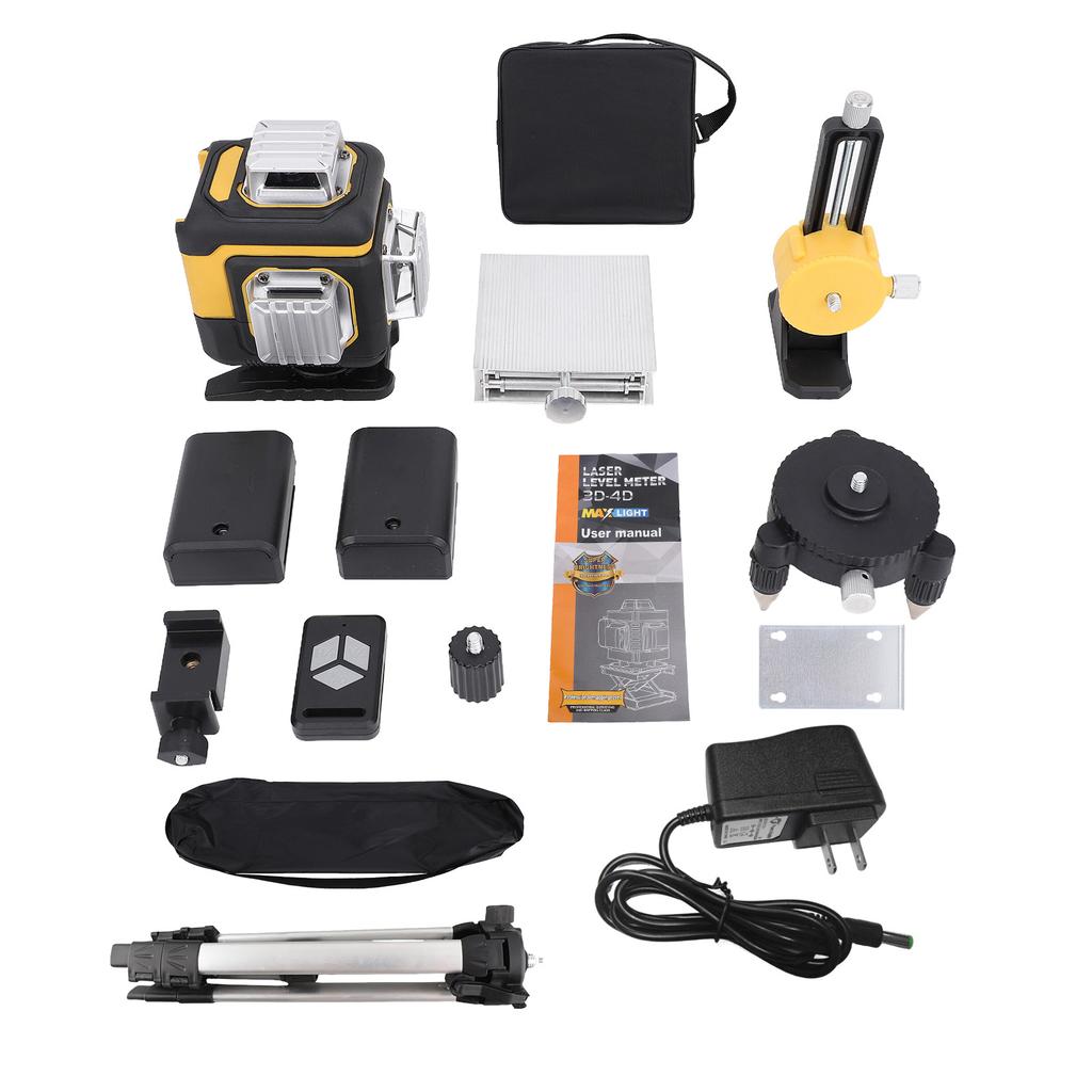Multifunctional 16 Lines Laser Level 3° Self-leveling 4D Green Cross Line Laser Machine Leveling Tool with 1.2M Tripod