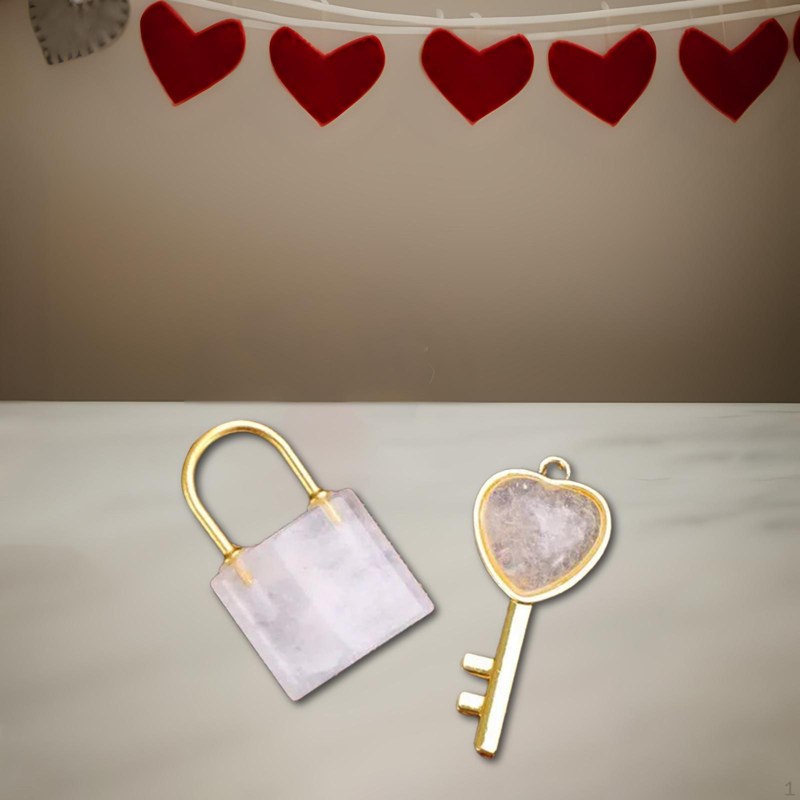 

Пара ожерелье с подвеской в виде ключа, комплект украшений в форме сердца, аксессуары с замком из камня, подходящие пары белый