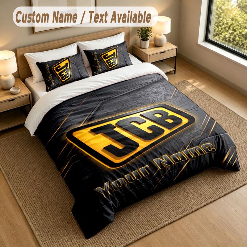 Bedding Set 1 Duvet Cover 2 Pillowcases JCB Print Soft Bed Linen Bedroom Decor
