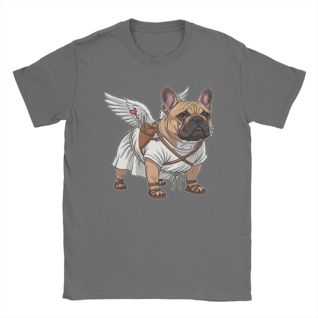 Cute French Bulldog Cupid Angel Wings Love Valentines Day Unisex T Shirts Tees Short Sleeve Crew Neck TShirts Clothes