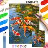 DIY Digital Oil Painting Kit. ProfessionalGrade Art Paintings. Koi Fish Pond Art. Home Decor Wall Art