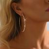 1 Pair Trendy Sparkly Rhinestone Hoop Earrings Metal 80mm Glitter Hoop Earrings Diamond Chunky Hoop Earrings Prom Event