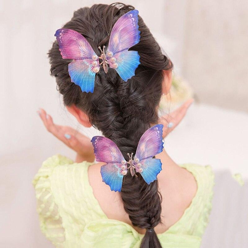 2023 Vintage Kid Butterfly Hairpins Beach Geometric Hair Clips Barrettes Side Clip For Girl Cute Hair Accessories Headdress Gift