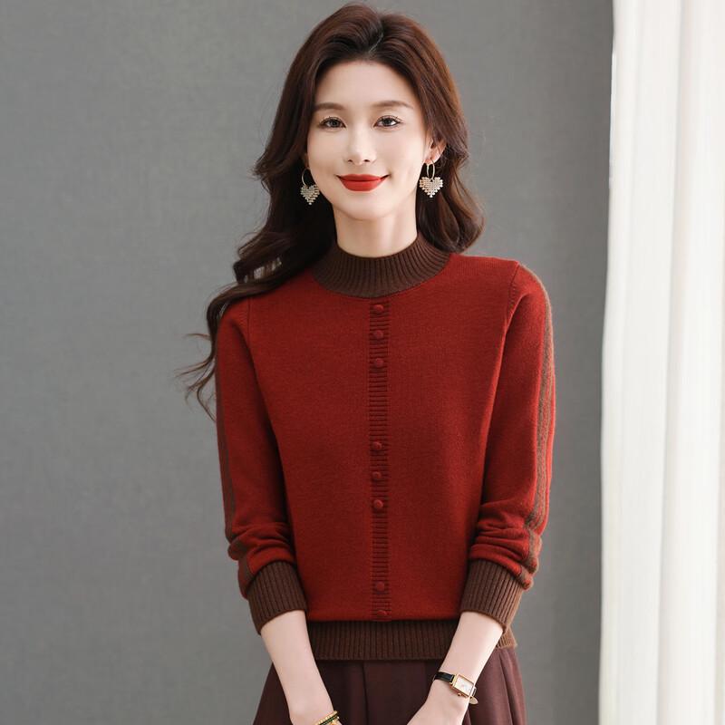 

SNOWFLYING Women s Half-Turtleneck Knitted Sweater L
