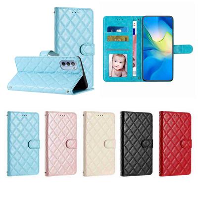Quilted Pattern Faux Leather Wallet Case for Motorola Series.Moto E13 E20 G05 G54 Edge 40 Edge 50 Edge 60... 360° Protection with Card Slots & Stand