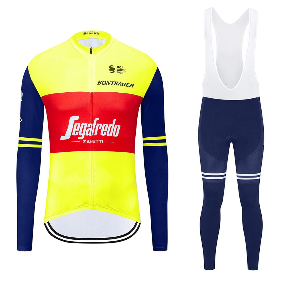 2026 Long-sleeved, Autumn Breathable Cycling Suit Set, Breathable Cycling Suit Team, Strap Long-sleeved Cycling Suit Set.