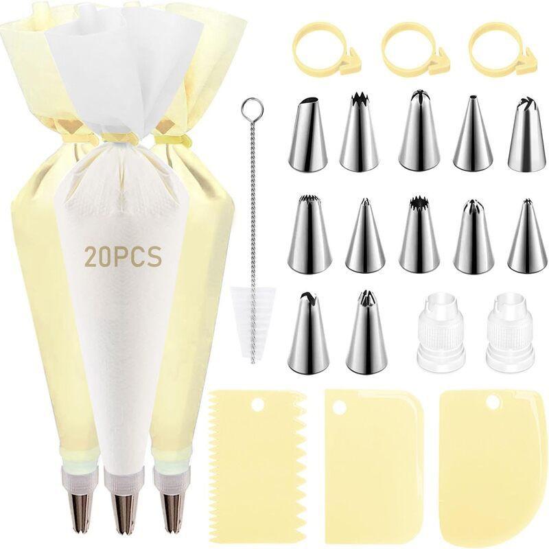 43-Piece Cake Decorating Set With Stainless Steel Tips TPU Piping Bags Scraper Buttercream Frosting