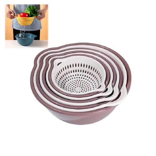 WEIFIRE 8-Piece Set: Colander and Bowl Set, Round, Easy-to-Clean, Stackable, Compact, Easy-to-Drain, Kitchen, Cooking Utensils, Supplies, PVP, Vegetab