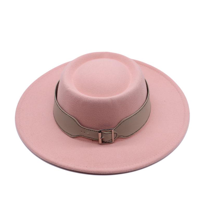 European, American Autumn and Winter Woolen Top Hat Cm Retro British Temperament Big Eaves Jazz Hat Women Felt Hat Korean Street Shot