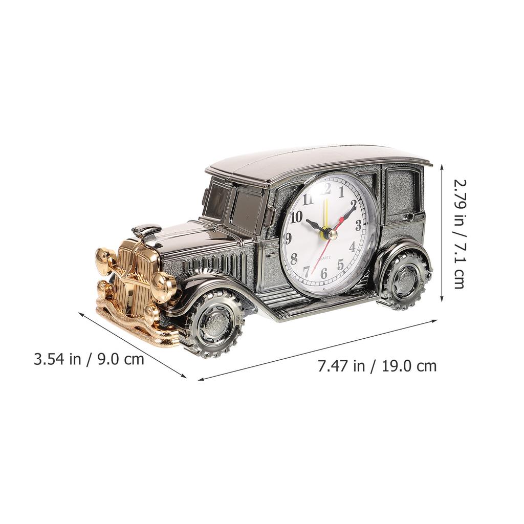 1Pcs Classic Car Alarm Clock Premium Desktop Bedside Clock Vintage Design Silent Table Decoration for Home Office