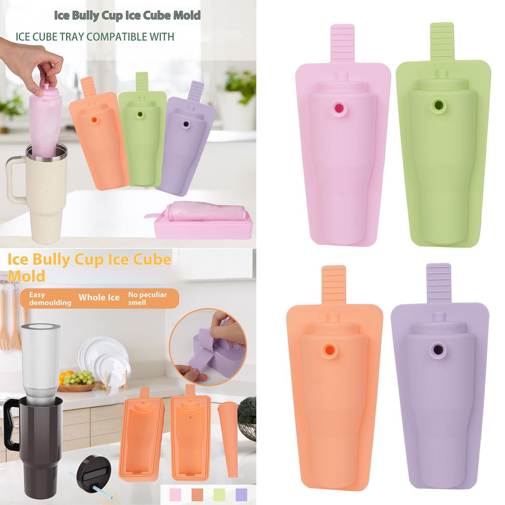 Easy Releases Silicone Ice Making Mold for Coffee Shops Portable Integrated Ice Cubes Tray for 40oz Cup Kitchen Supplies