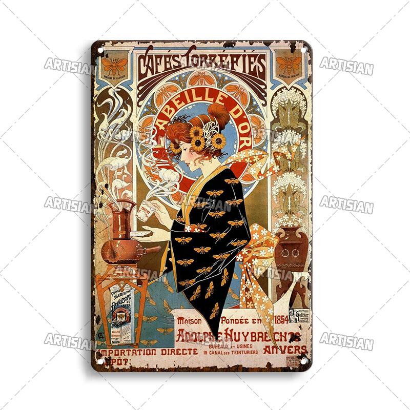 Rusty Coffee Metal Poster Decorative Plate Classic Tea Metal Signs Home Bar Cafe Wall Decor Signs Old Metal Plaque Wall Plate