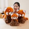 Simulation Stuffed Animal Prone Posture  Panda Raccoon Dolls Super Soft Toys Cartoon Baby Comfort Decor Christmas Birthday Gifts