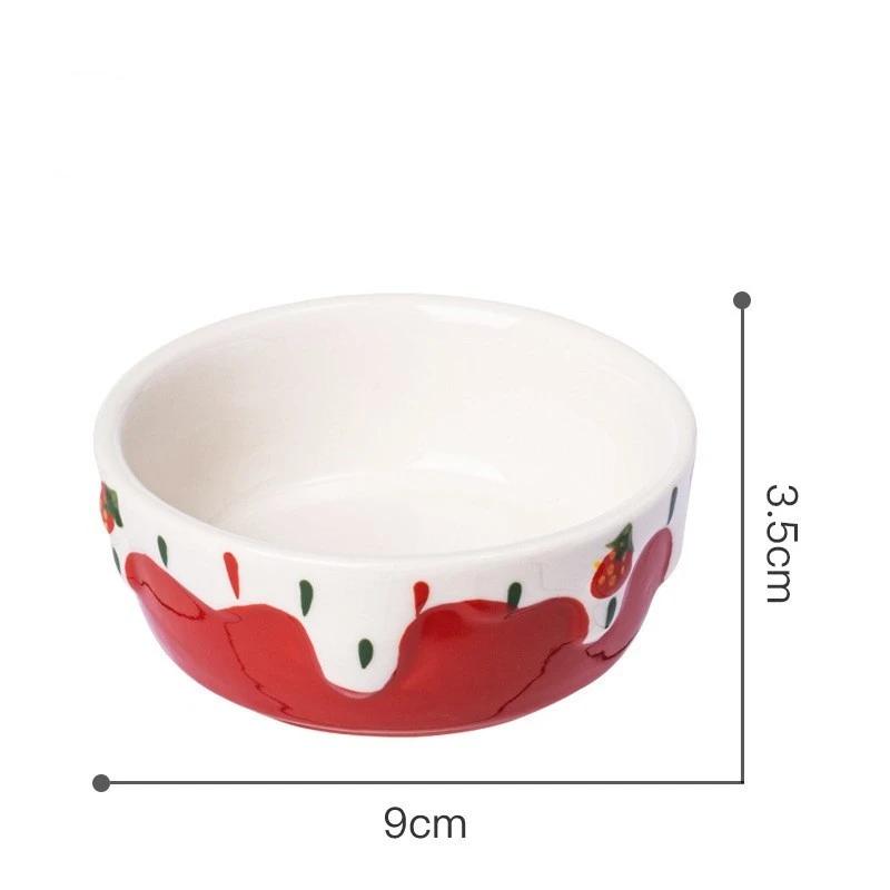 Hamster Food Bowl Rabbit Feeder Water Bowl Ceramic Small Animal Dishes Pottery Pet Dish Guinea Pig Feeder Bowl Supplies