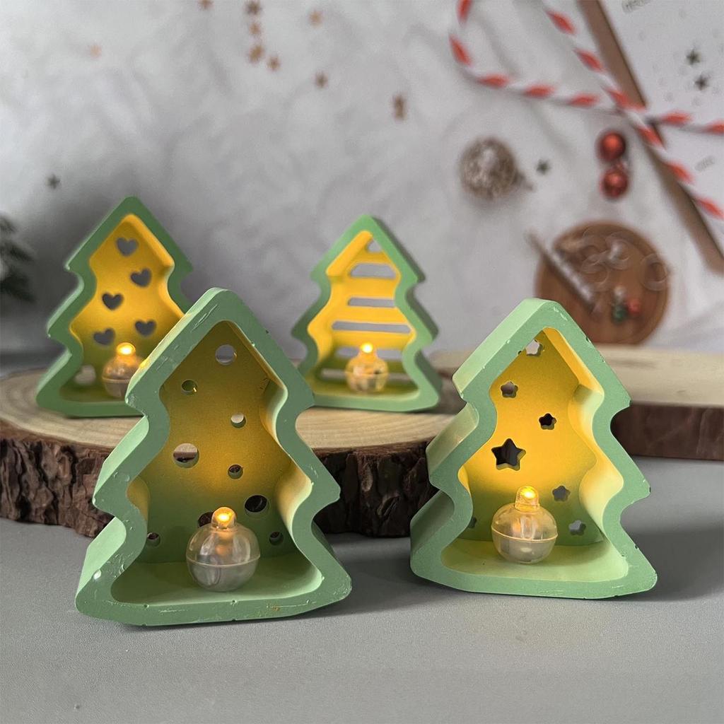 Christmas Tree Casting Mold Tree Candle Making Wax Plaster Mold Non Stick Handmade Crafts Supplies Plaster For Resin Wax Party