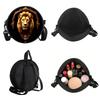 Lion Print Round Shoulder Bag Casual Messenger Bag for Woman Best Gifts 2D Flat Casual Daily Crossbody Bag