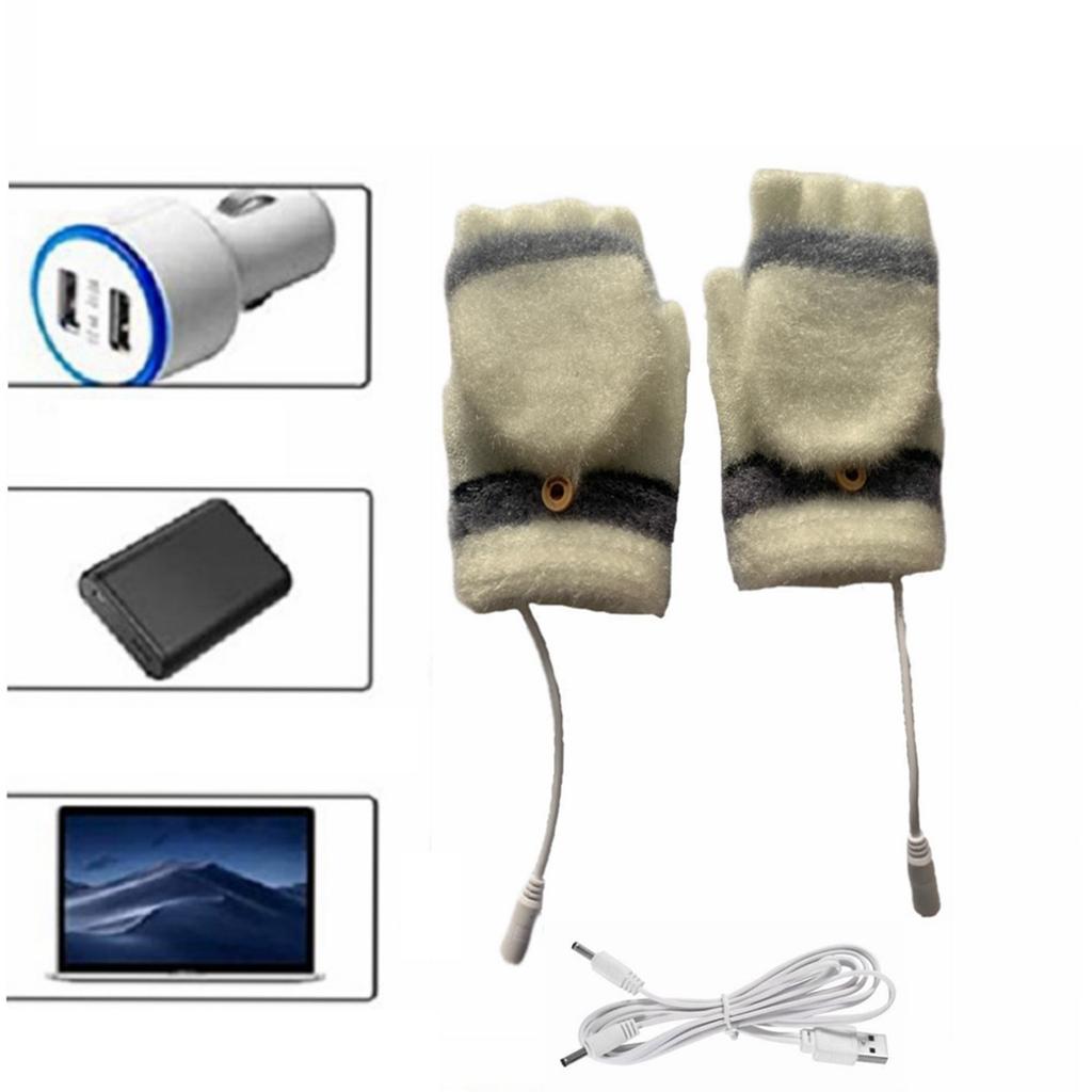 Heated Gloves Electric Gloves for Men Women Half Finger Heating Hand Warmer Winter Gloves for Office Work